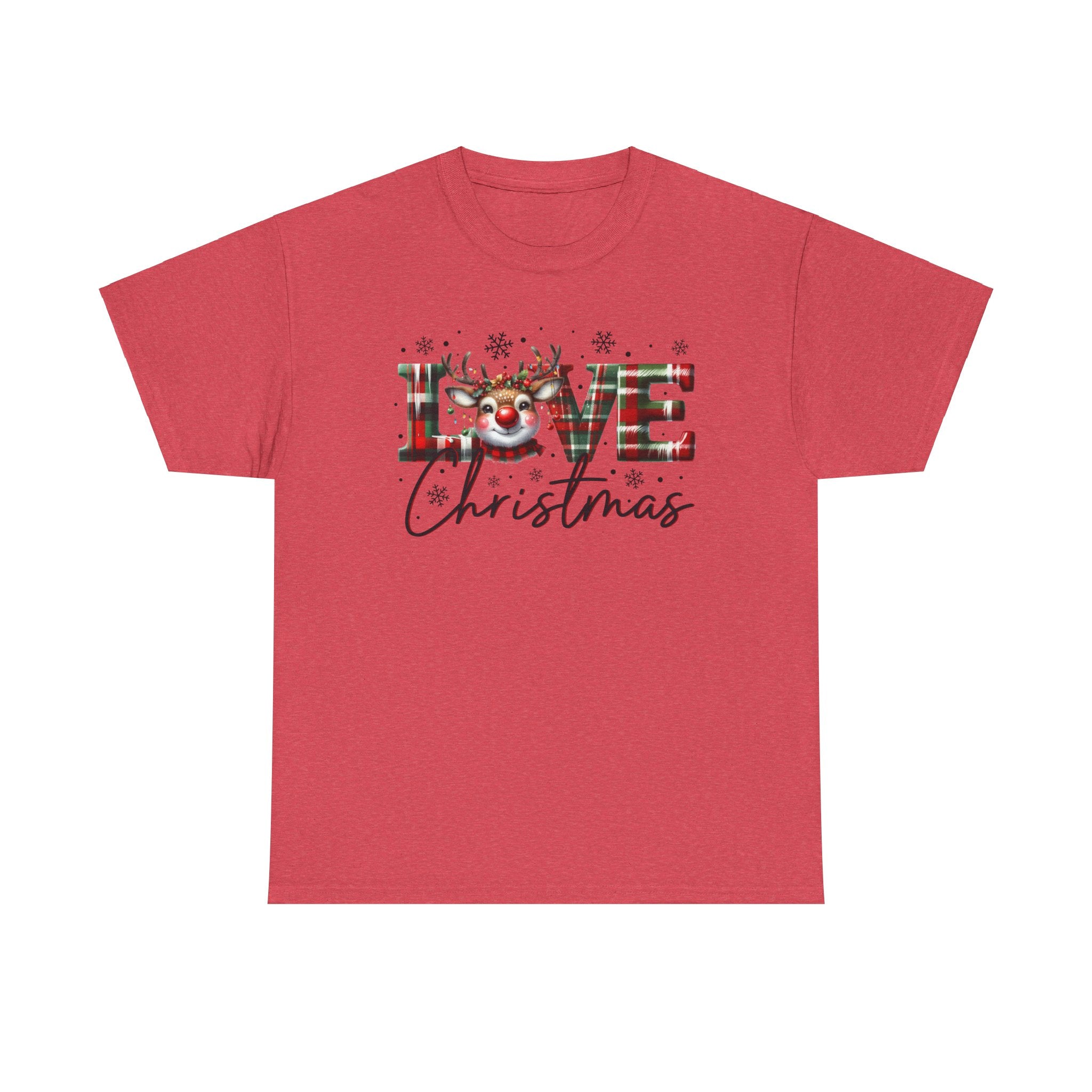 Love Christmas Heavy Cotton Tee - Festive and Comfortable Holiday Apparel