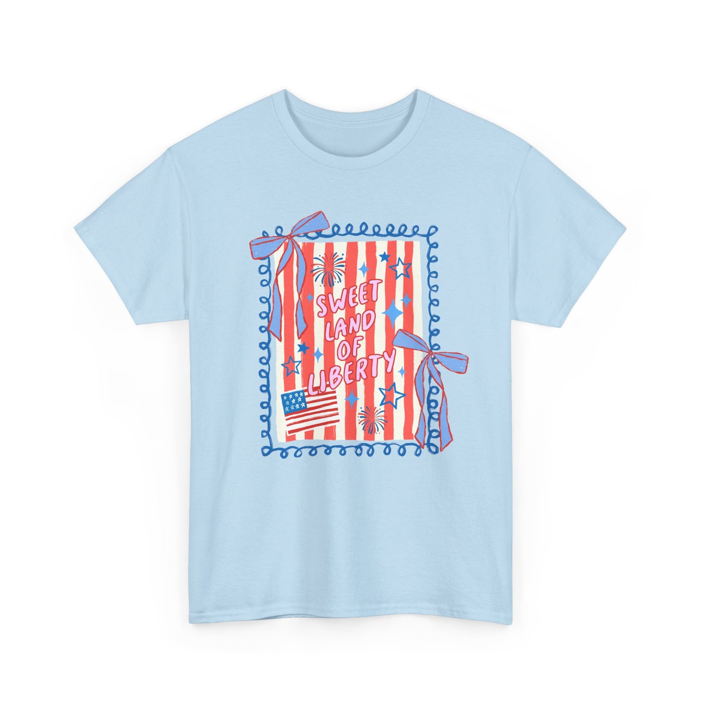 Patriotic 'Land of Liberty' Tee — Red White Blue Flag Graphic T-Shirt
