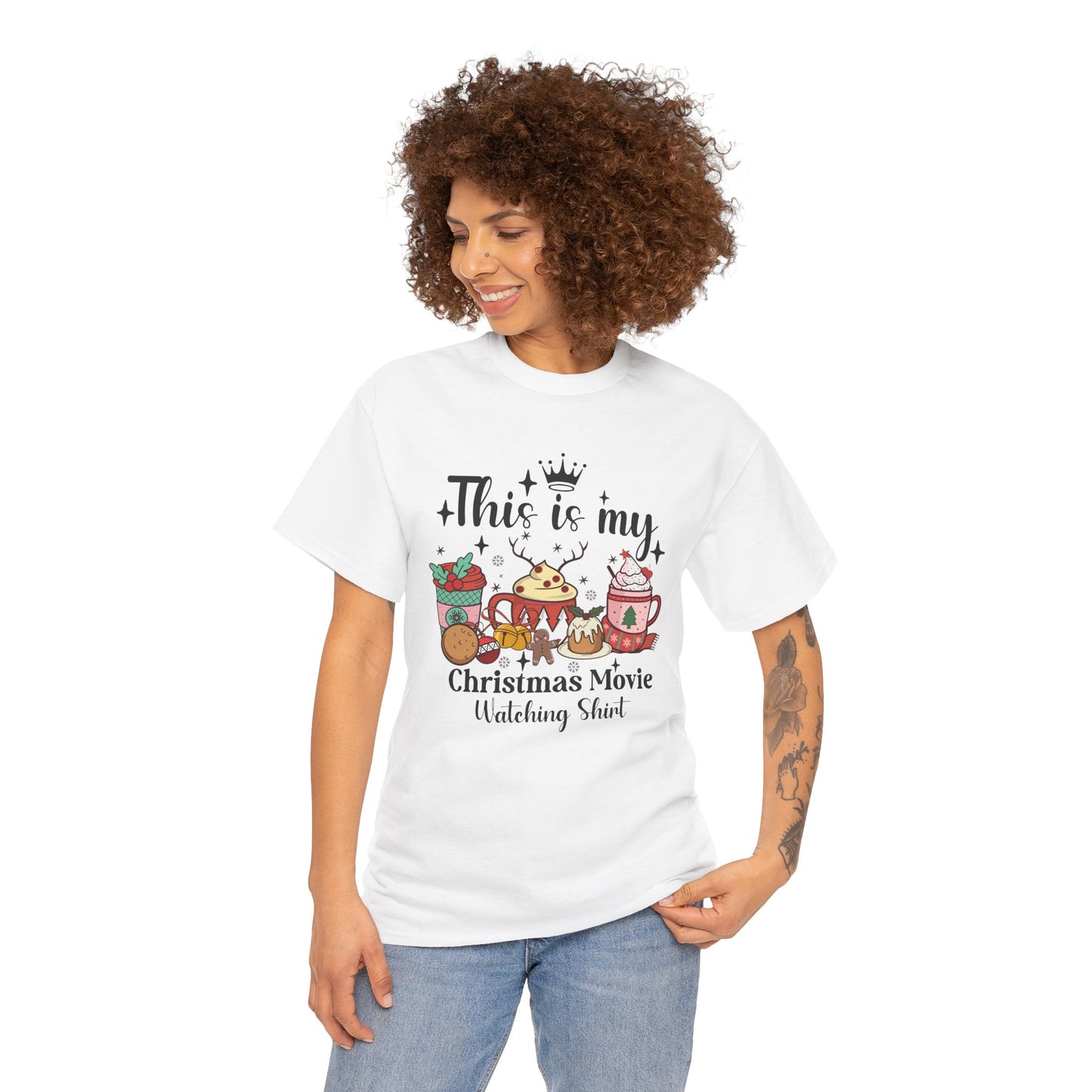 Christmas Movie Watching Tee - Heavy Cotton Shirt