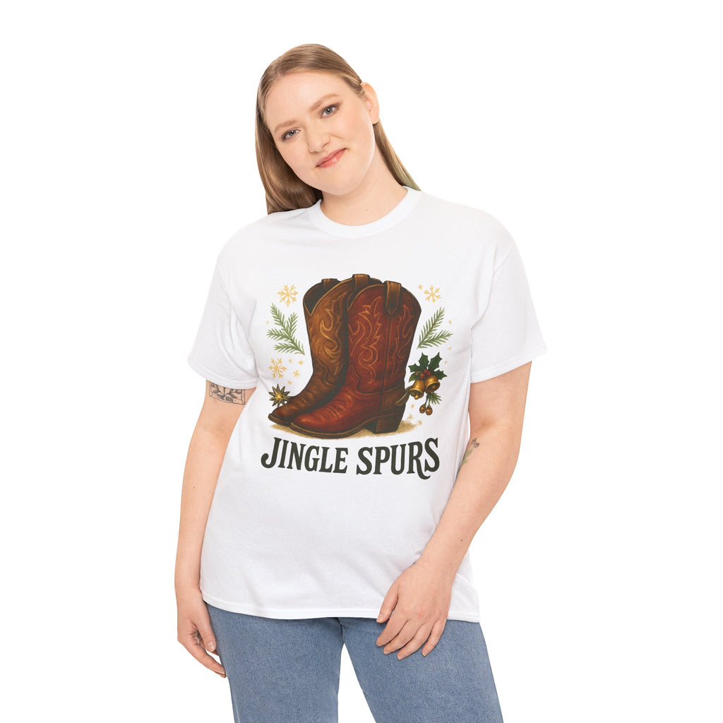 Jingle Spurs Cowboy Boots Christmas T‑Shirt