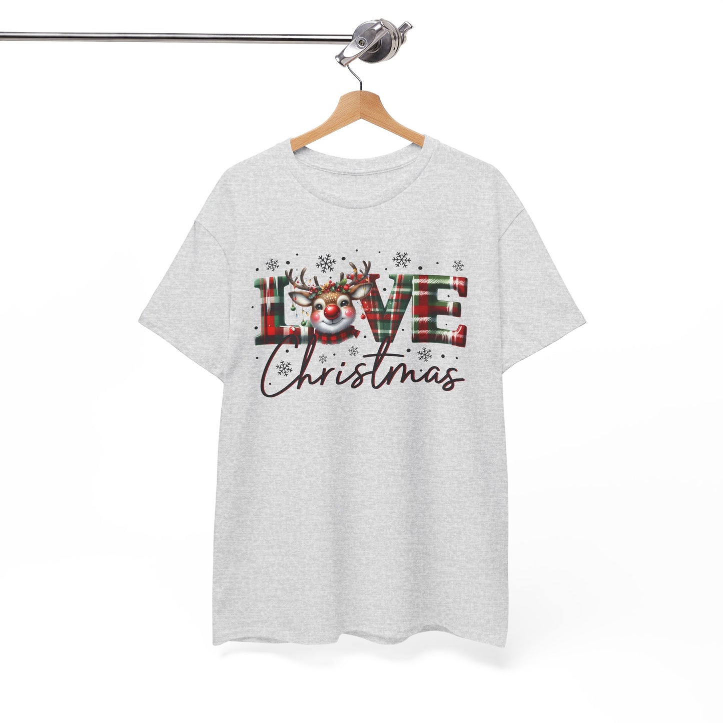 Love Christmas Heavy Cotton Tee - Festive and Comfortable Holiday Apparel