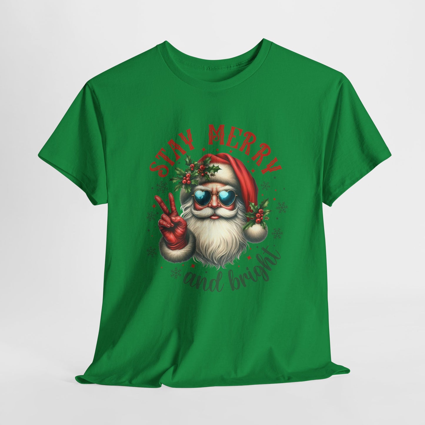 Stay Merry Holiday Heavy Cotton Tee | Fun Christmas Shirt