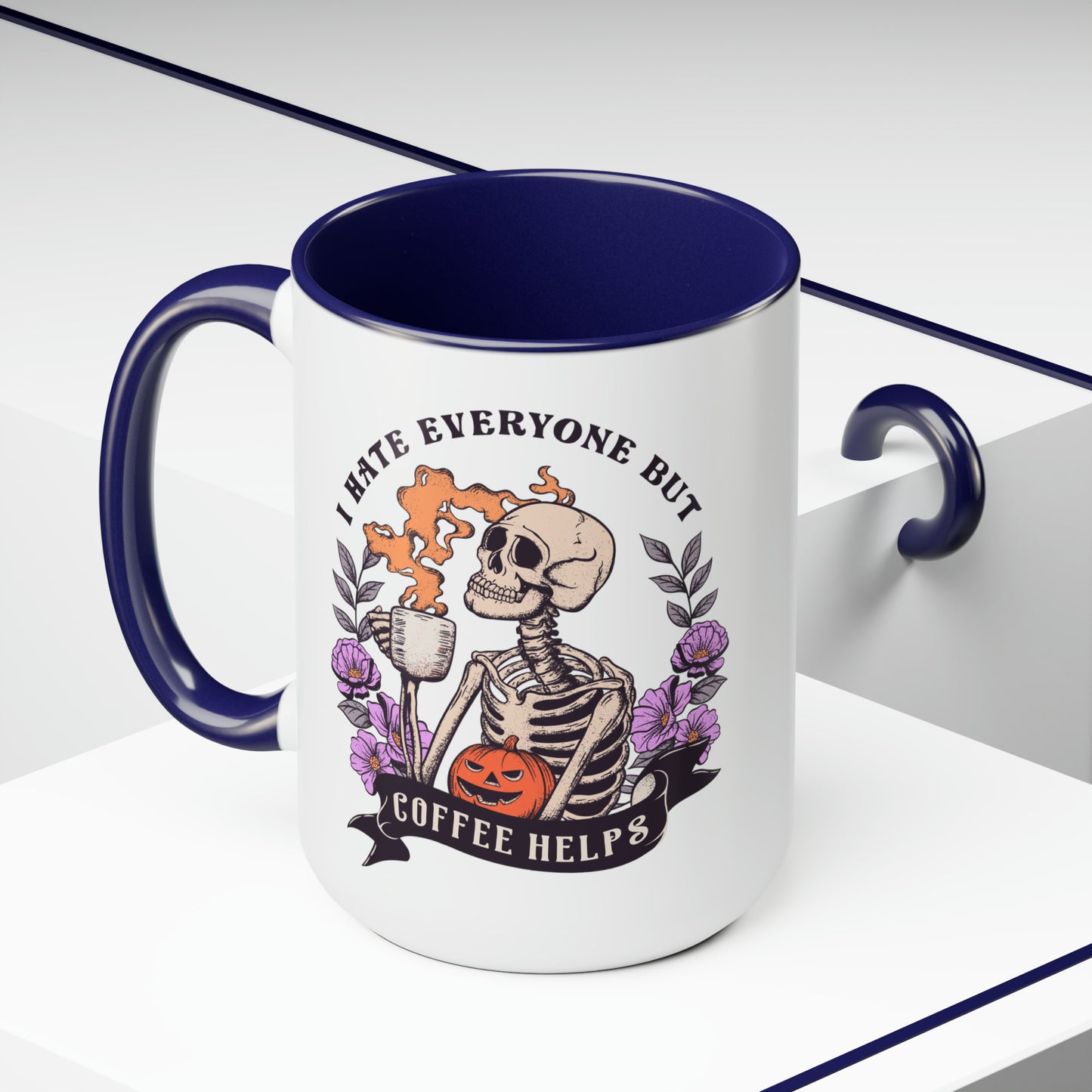 Two-Tone Coffee Mugs, 15oz
