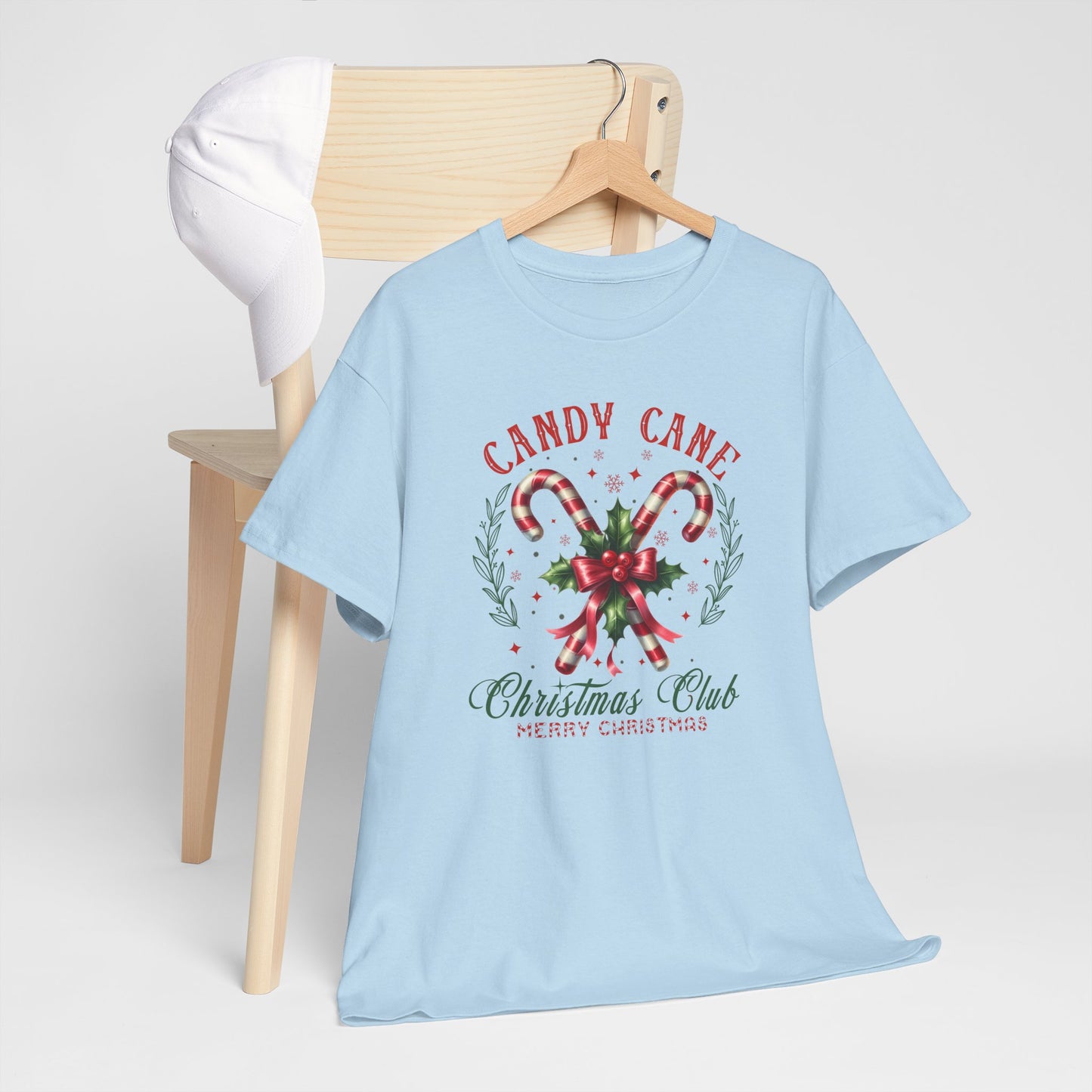 Candy Cane Christmas Club Heavy Cotton Tee - Merry Christmas Holiday Shirt
