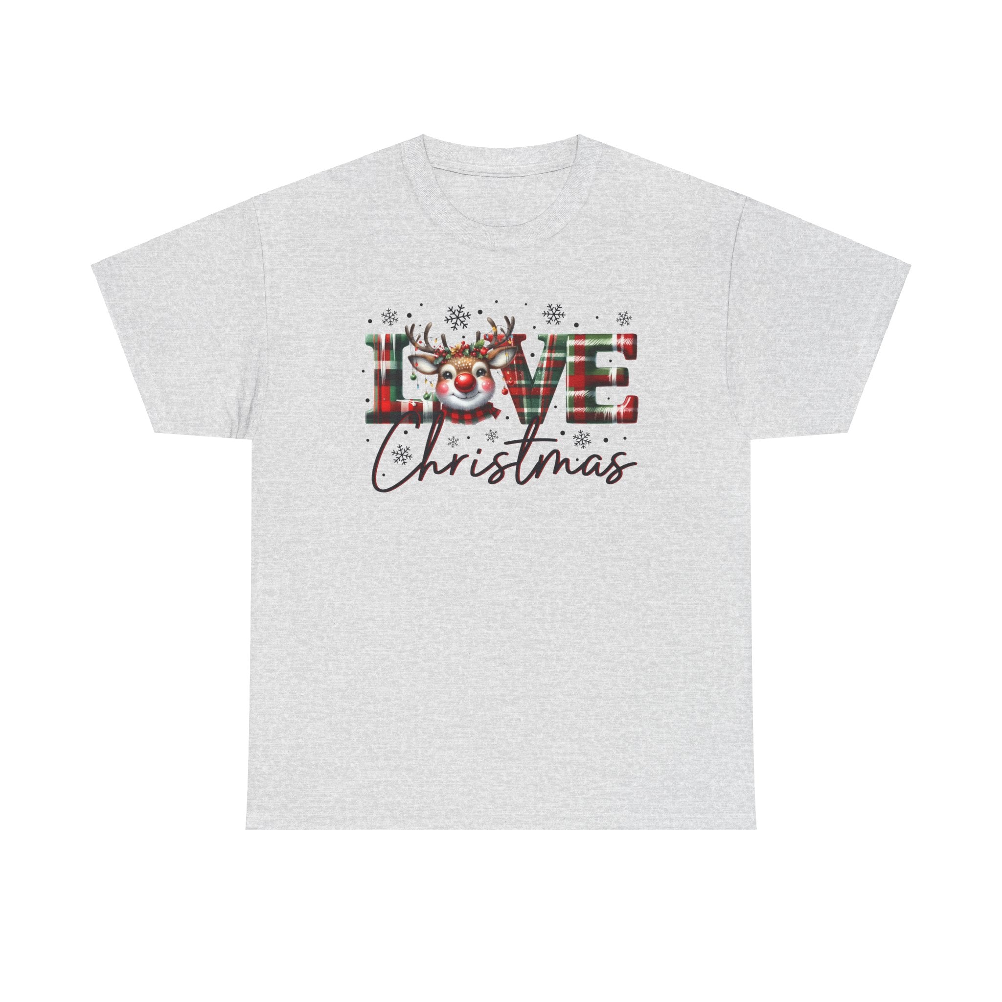 Love Christmas Heavy Cotton Tee - Festive and Comfortable Holiday Apparel