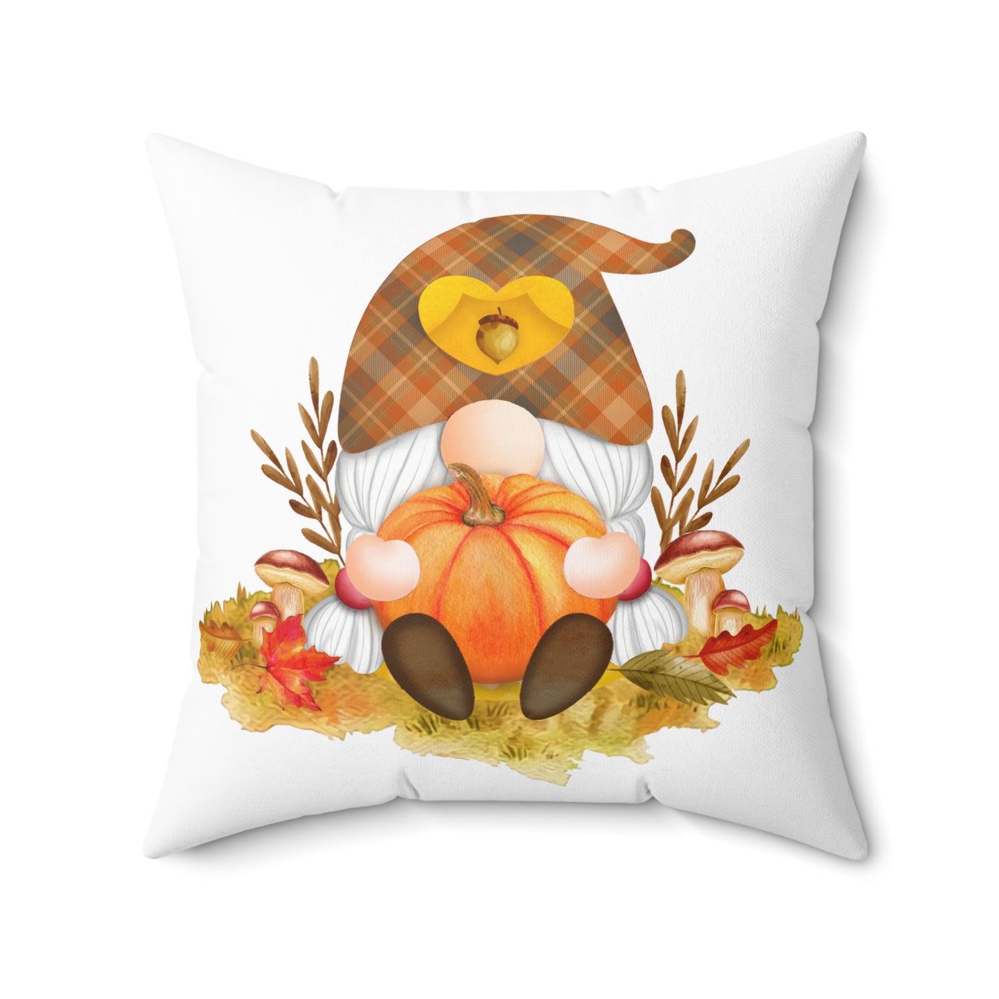 Autumn Gnome Pumpkin Pillow
