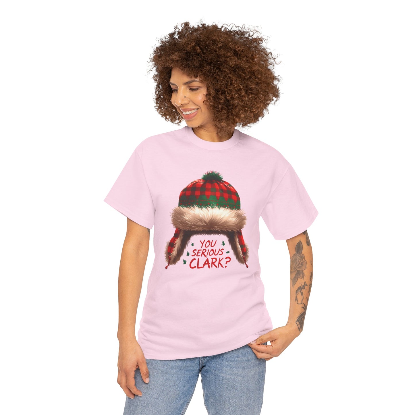 Funny Holiday Heavy Cotton Tee - 'You Serious, Clark?'