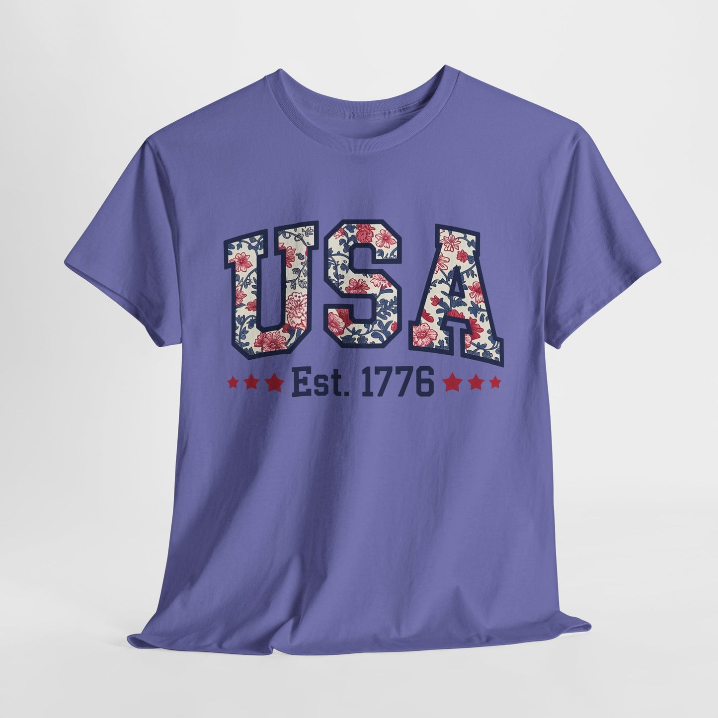 Patriotic USA Floral- Tee