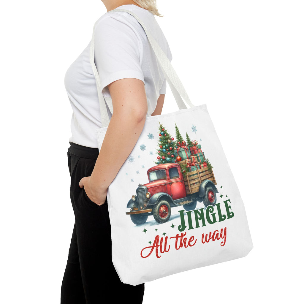 Christmas Tote Bag - Jingle All the Way Holiday Shopper