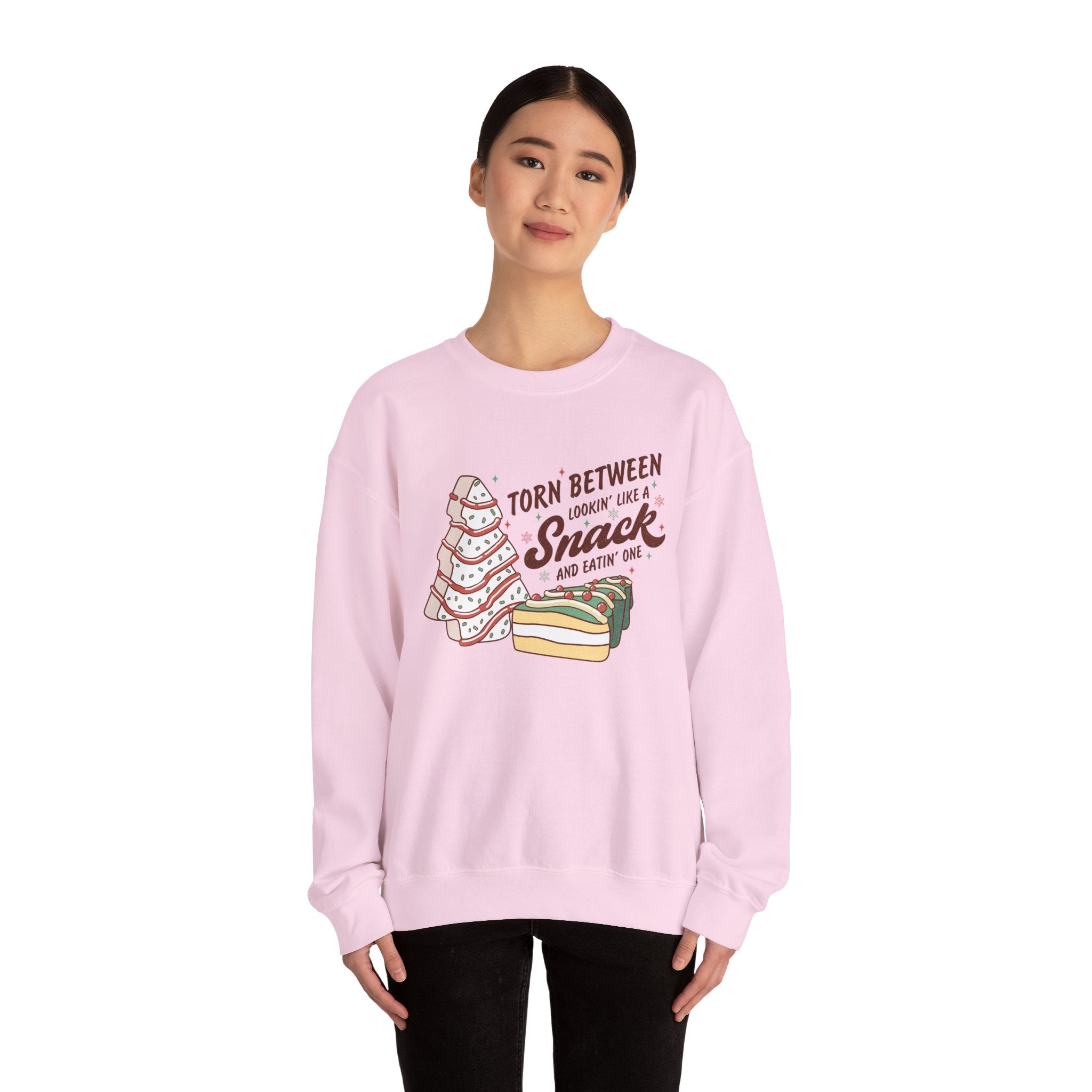 Snack Lovers Crewneck Sweatshirt – 'Torn Between Looking Like a Snack and Eatin One'