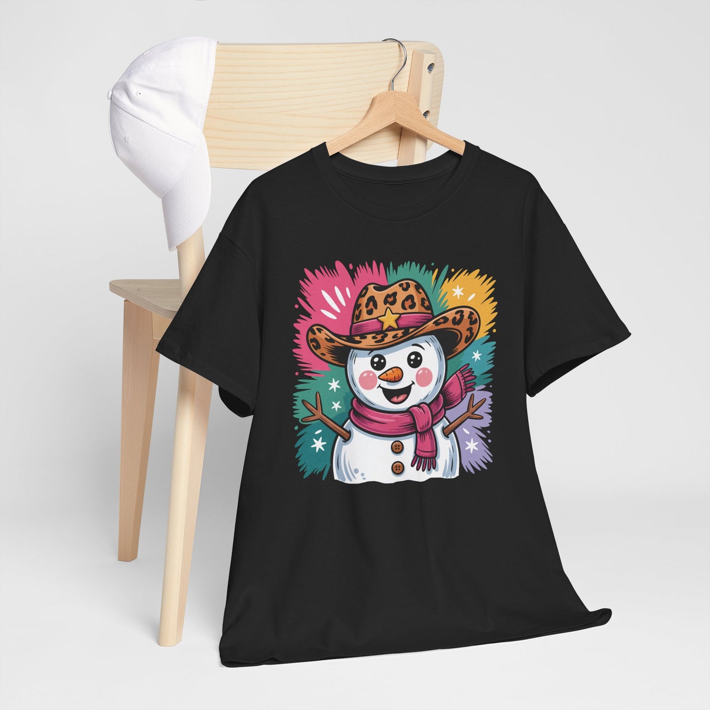 Cute Western Snowman Holiday Tee