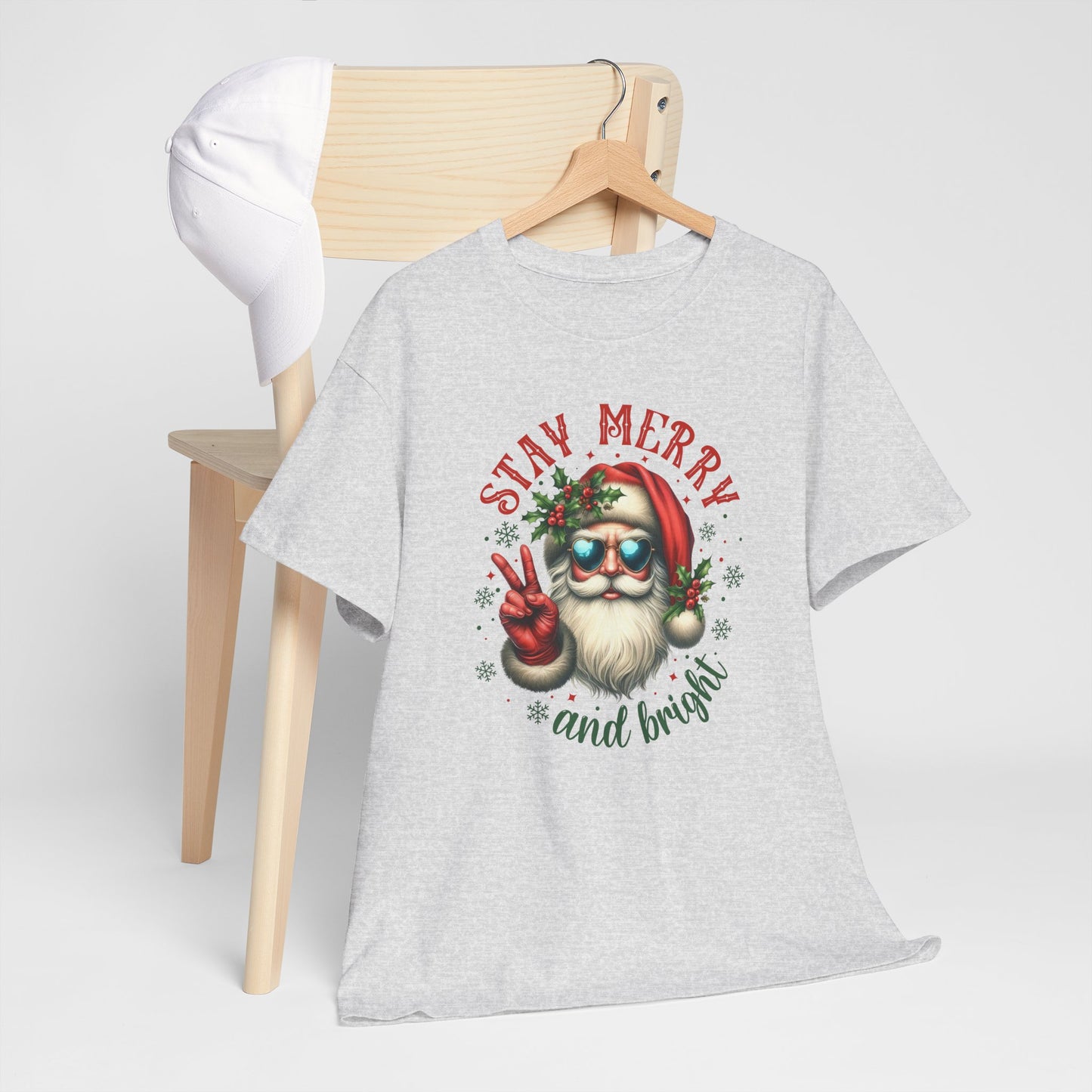 Stay Merry Holiday Heavy Cotton Tee | Fun Christmas Shirt