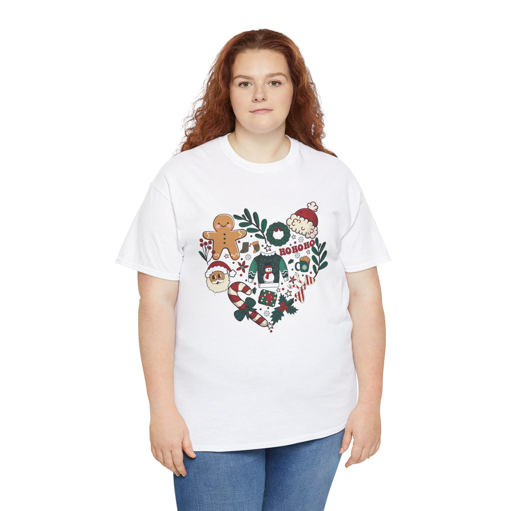 Festive Holiday Heart Heavy Cotton Tee