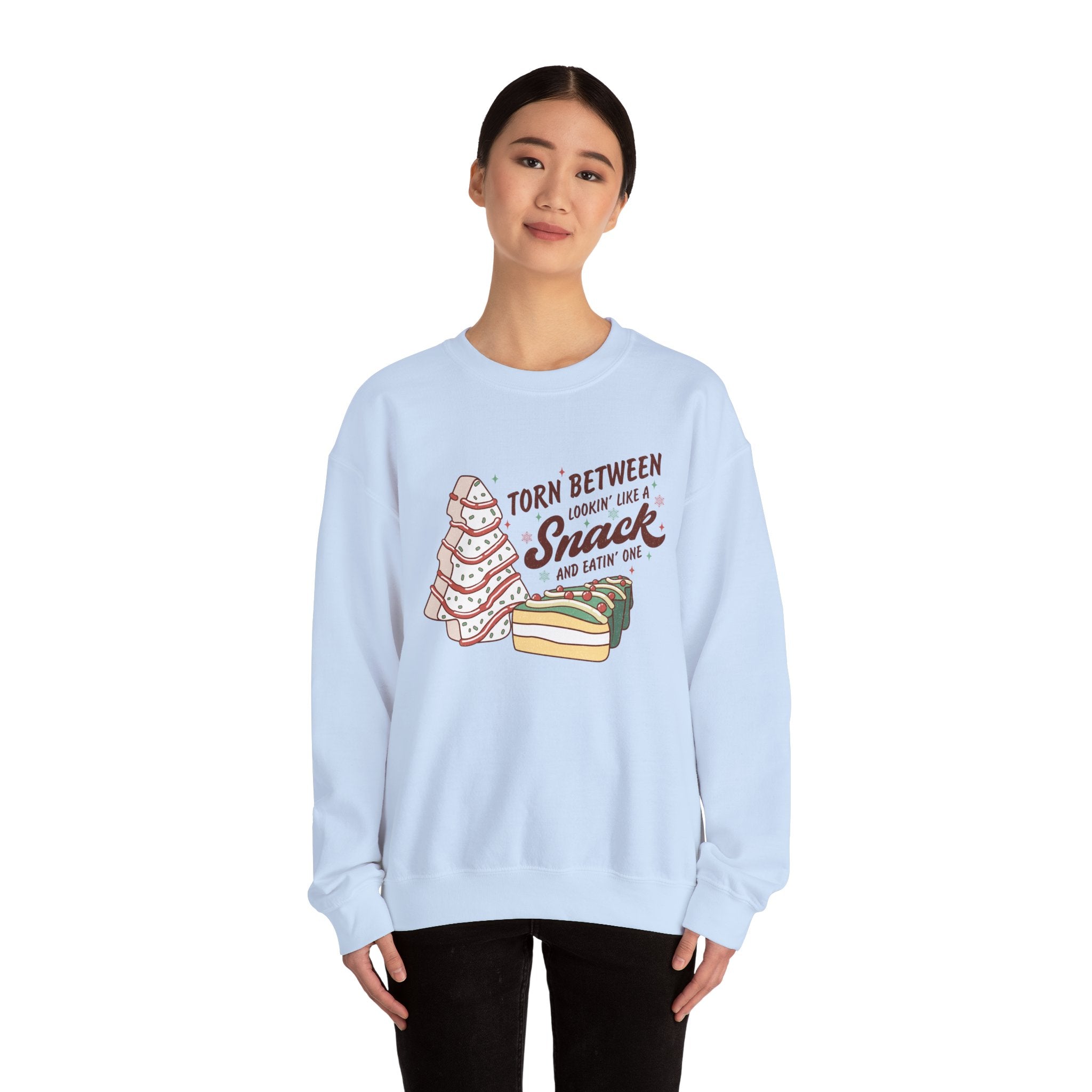 Snack Lovers Crewneck Sweatshirt – 'Torn Between Looking Like a Snack and Eatin One'