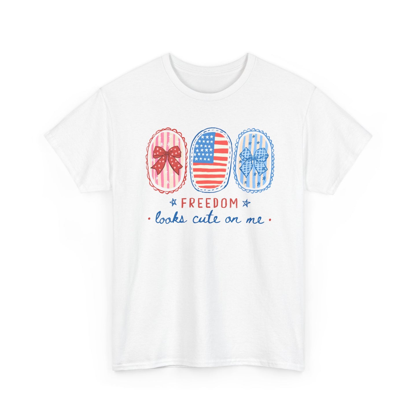 “Freedom Looks Cute on Me” 4th of July Graphic Shirt