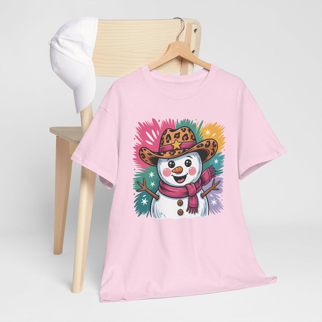 Cute Western Snowman Holiday Tee
