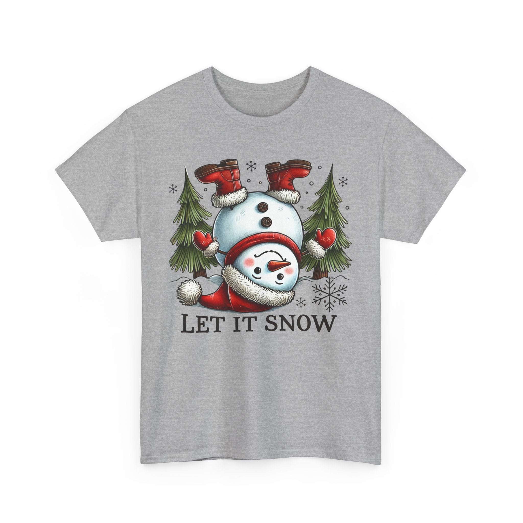 Let It Snow Heavy Cotton Tee - Festive Winter Apparel