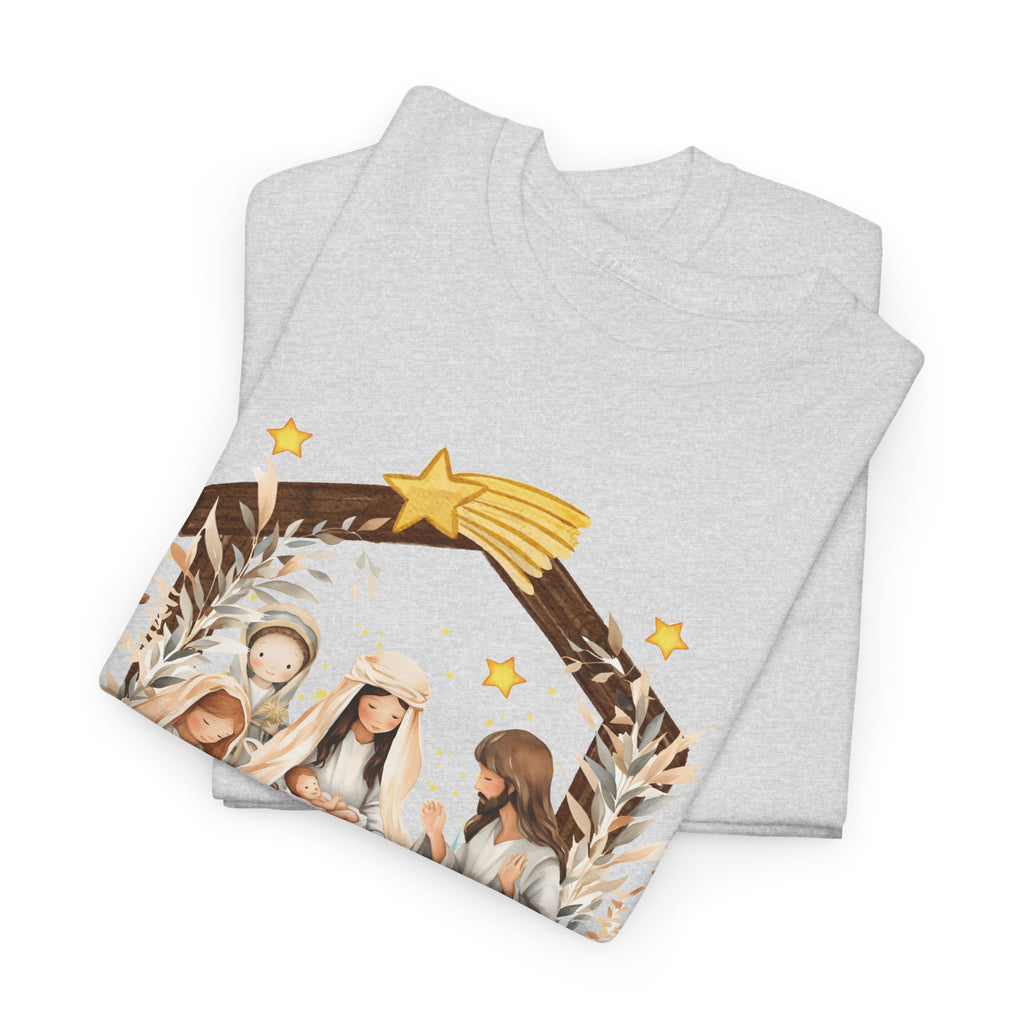 The Greatest Gift of All Heavy Cotton Tee - Christmas Nativity Design