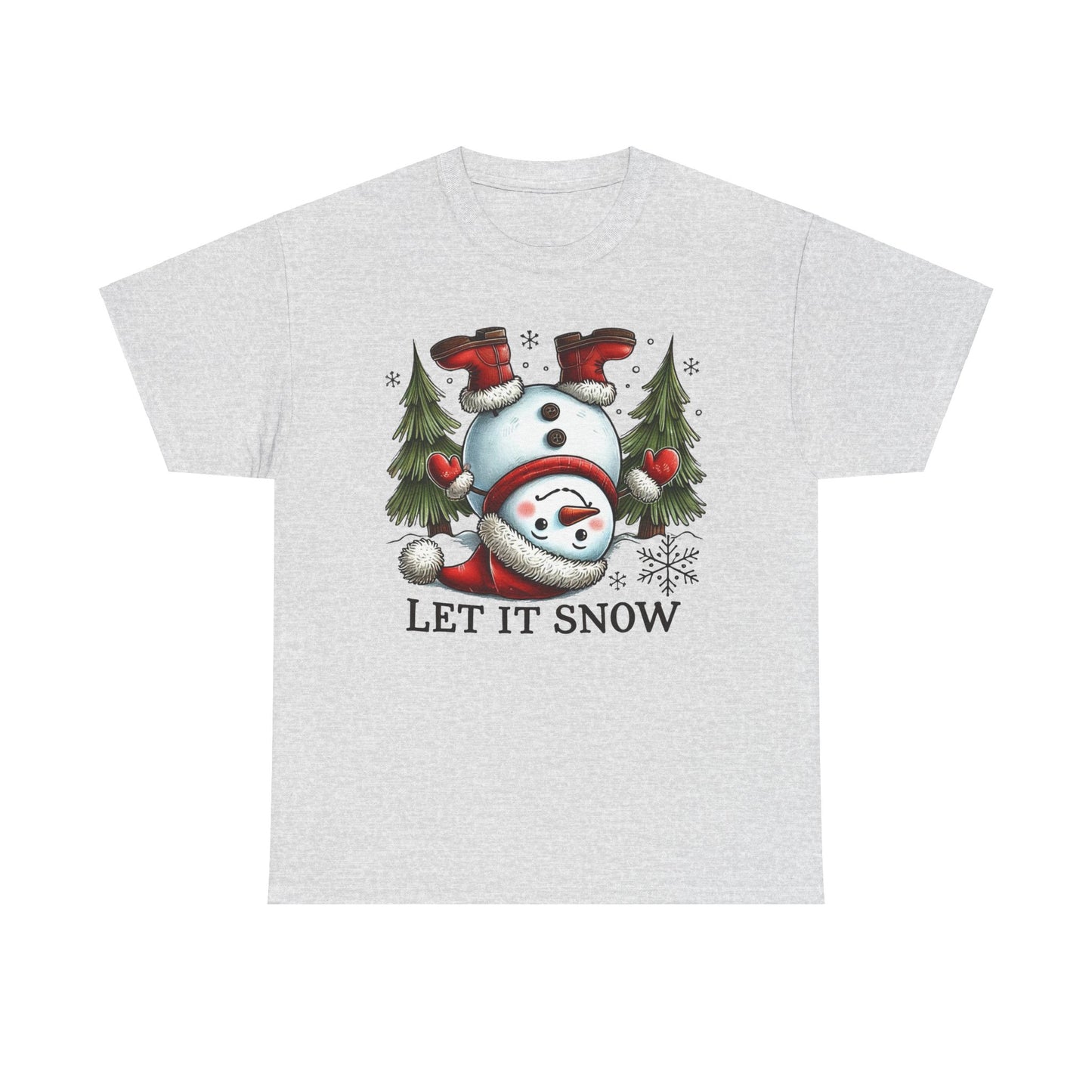 Let It Snow Heavy Cotton Tee - Festive Winter Apparel