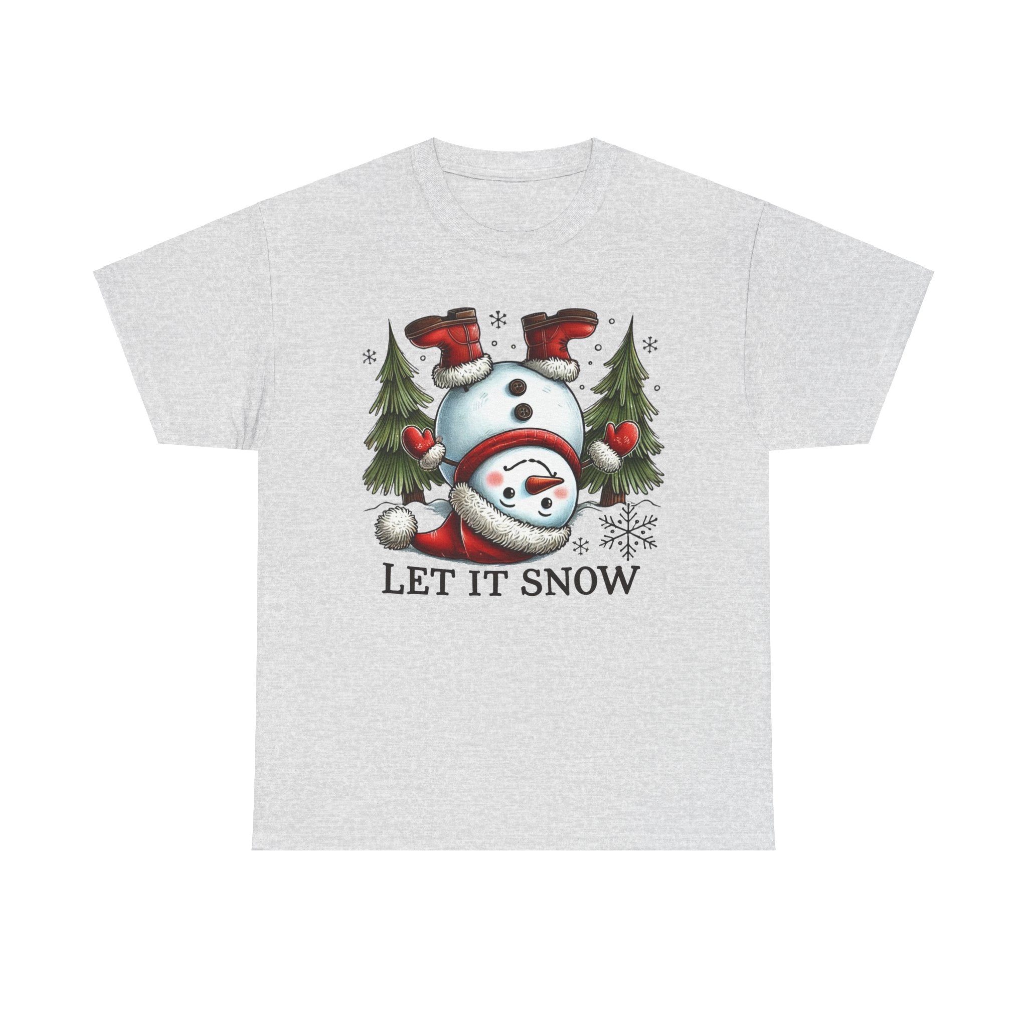 Let It Snow Heavy Cotton Tee - Festive Winter Apparel