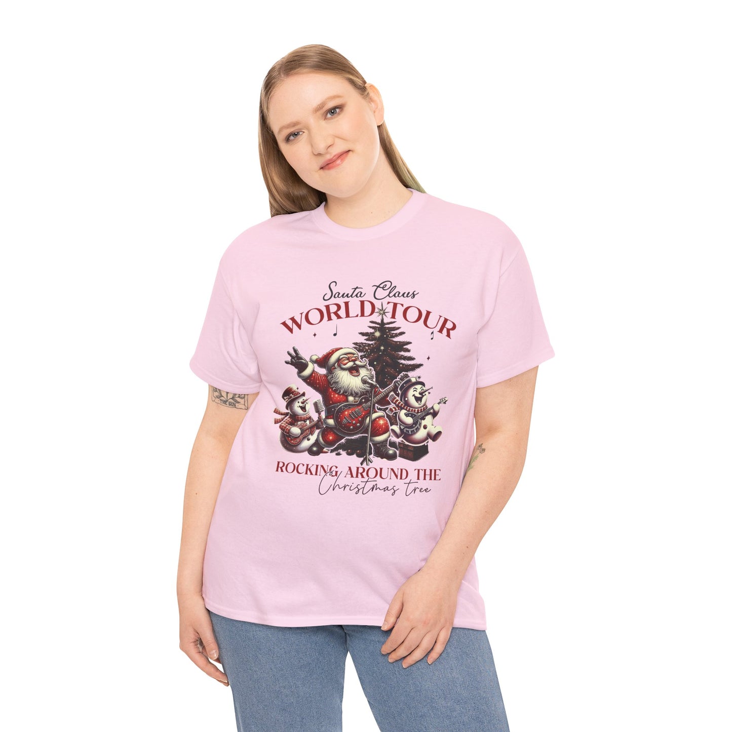 Christmas Santa Claus World Tour Tee - Heavy Cotton T-Shirt