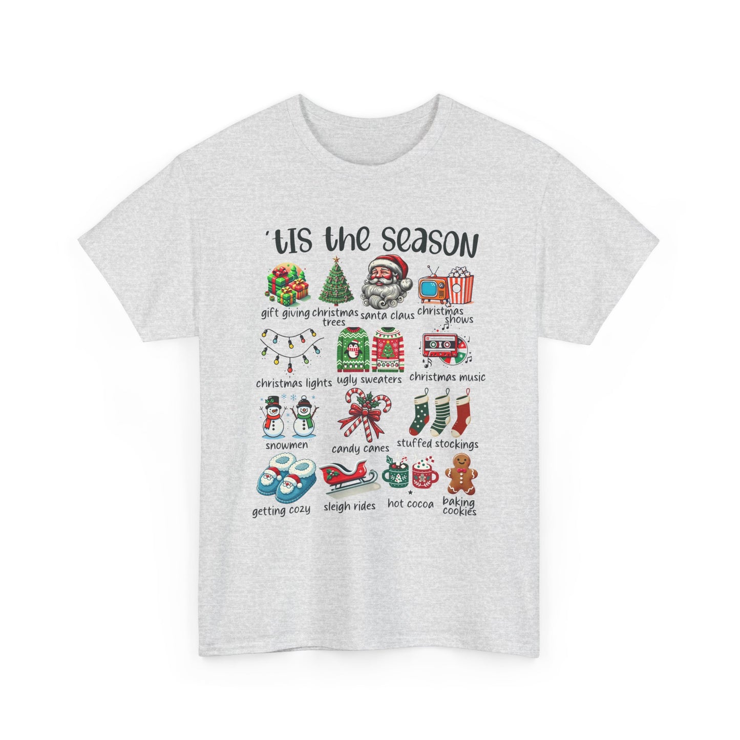 'Tis the Season Heavy Cotton Tee - Holiday Cheer and Festive Fun