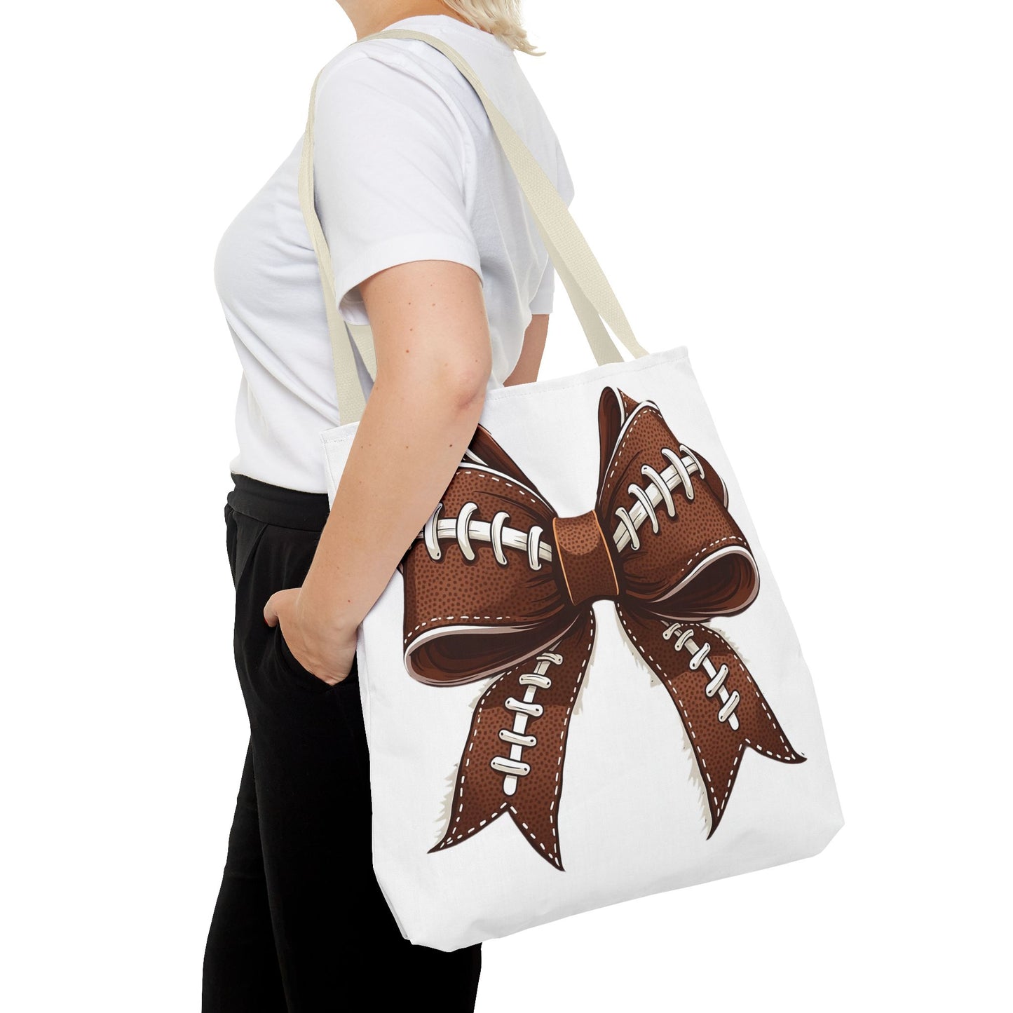 Football Bow Tote Bag