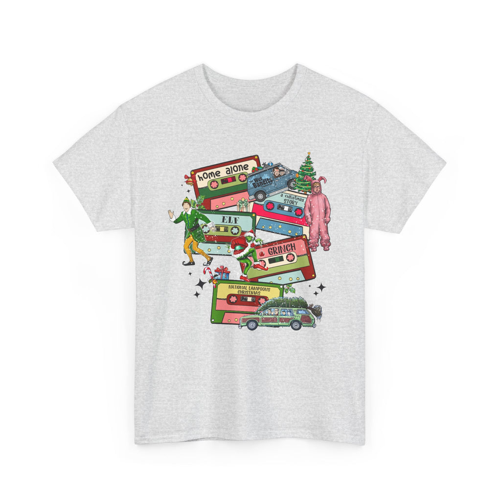 Retro Holiday Vibes Heavy Cotton Tee - 'Home Alone' Christmas Design