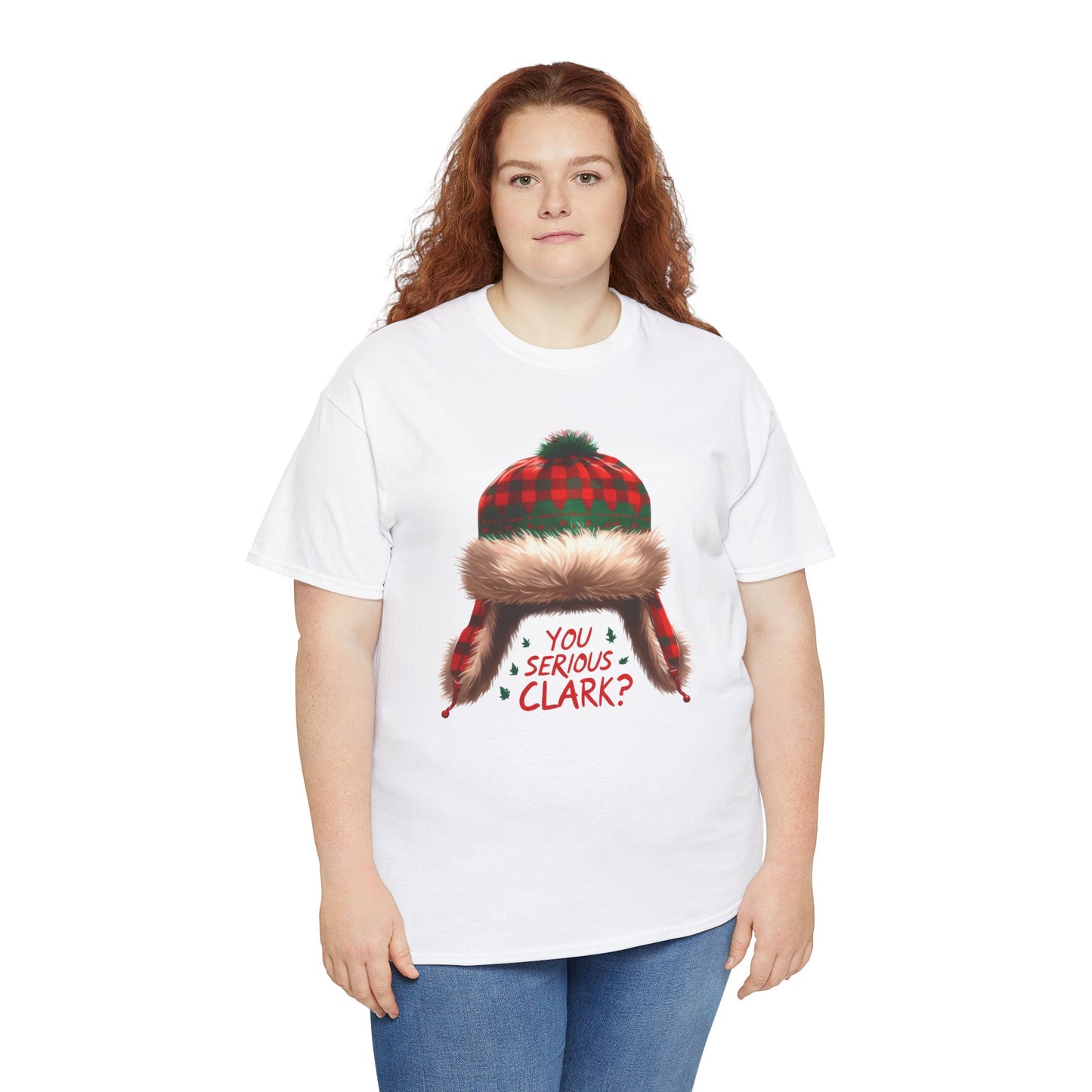 Funny Holiday Heavy Cotton Tee - 'You Serious, Clark?'