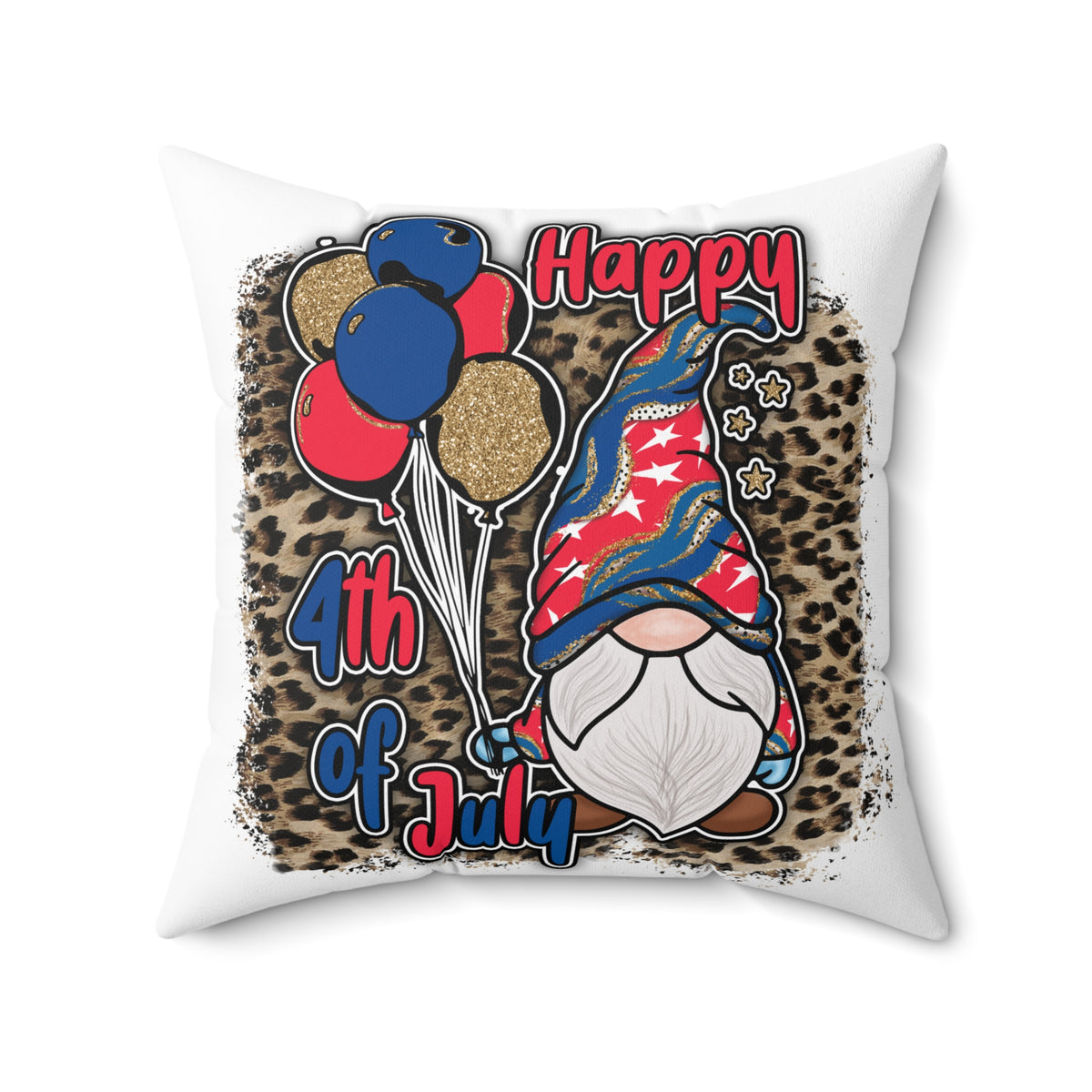 Fourth of July Gnome Throw Pillow