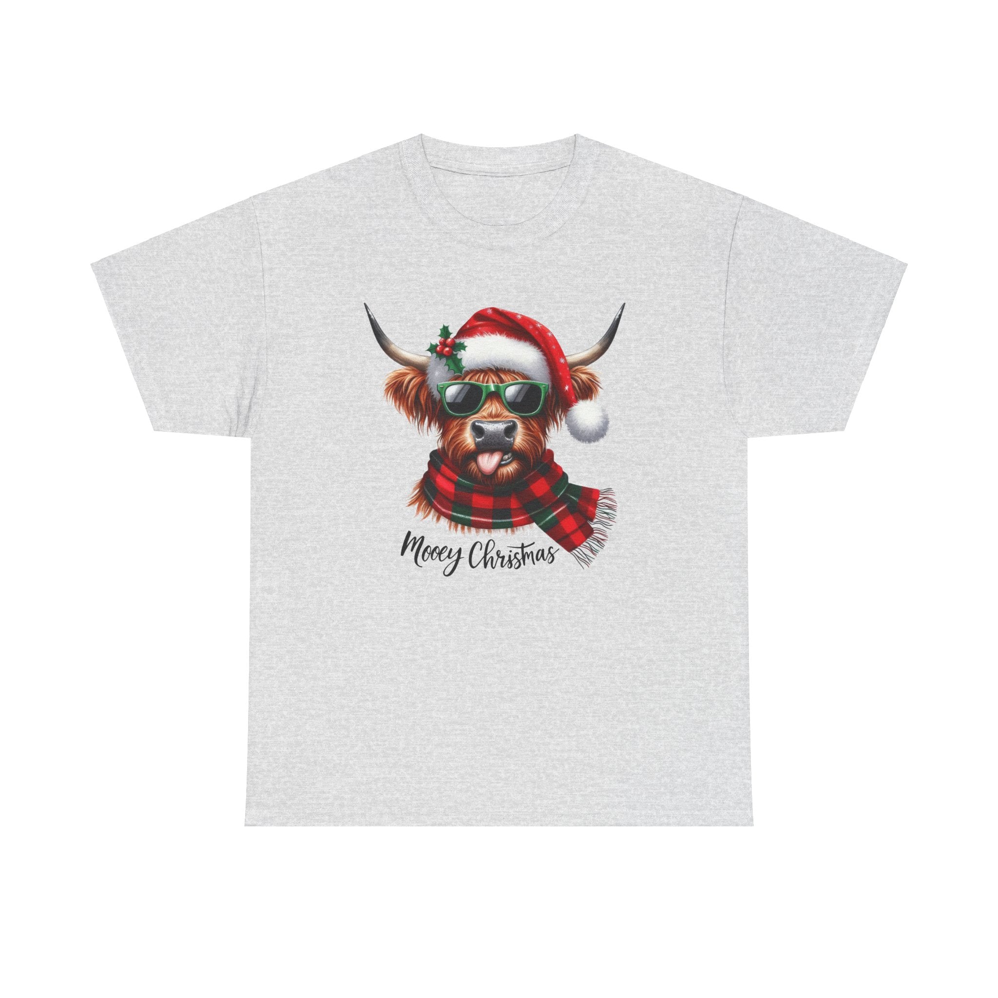 Merry Christmas Highland Cow Tee - Heavy Cotton Shirt