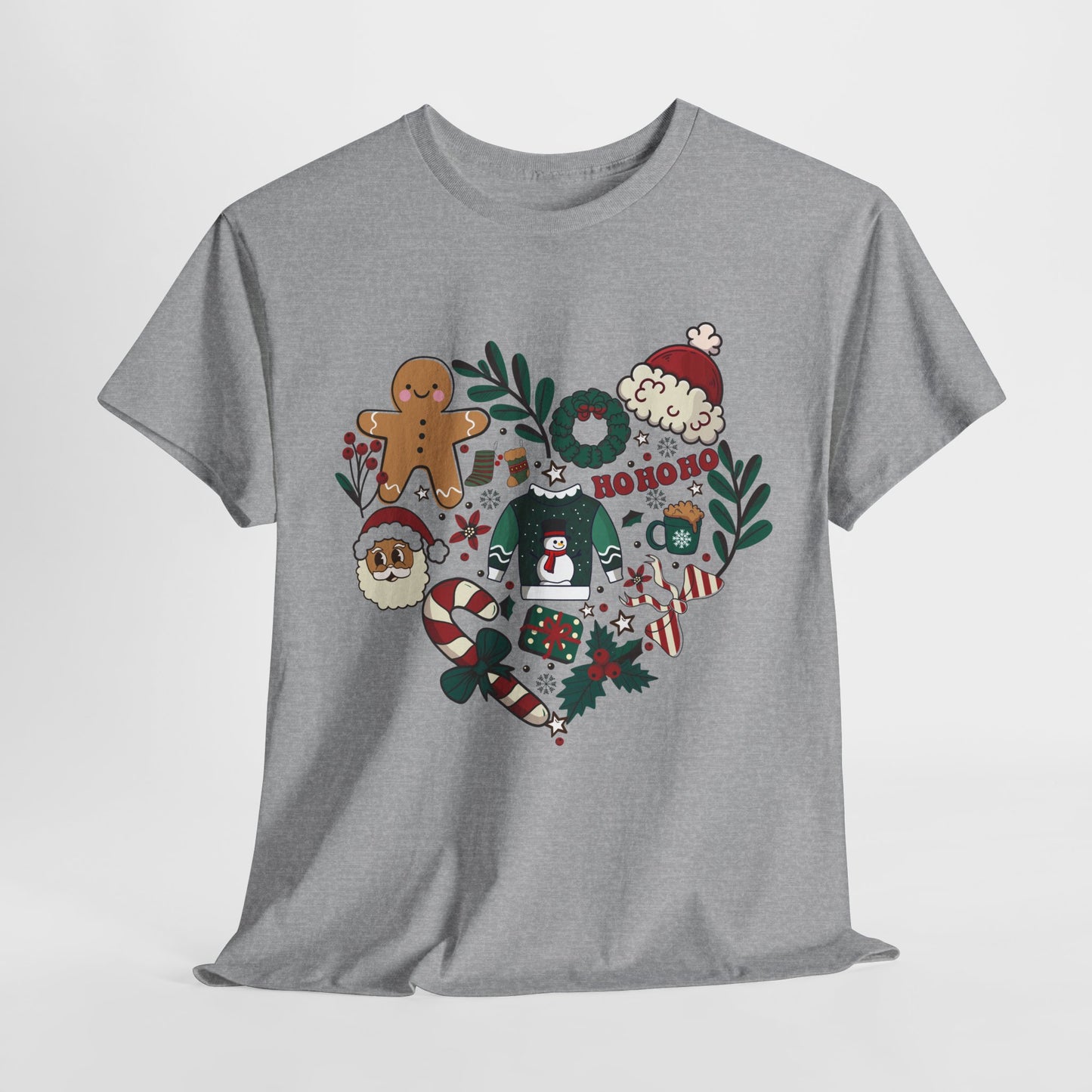 Festive Holiday Heart Heavy Cotton Tee