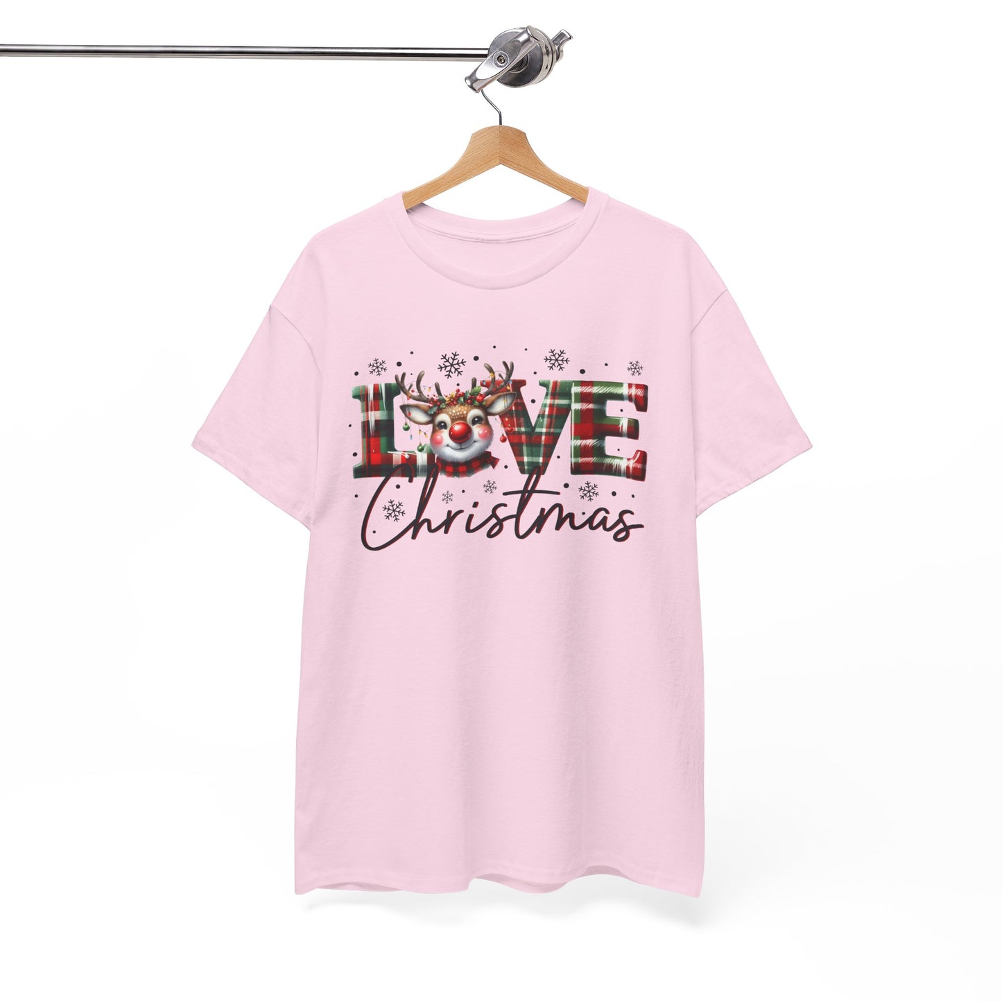 Love Christmas Heavy Cotton Tee - Festive and Comfortable Holiday Apparel