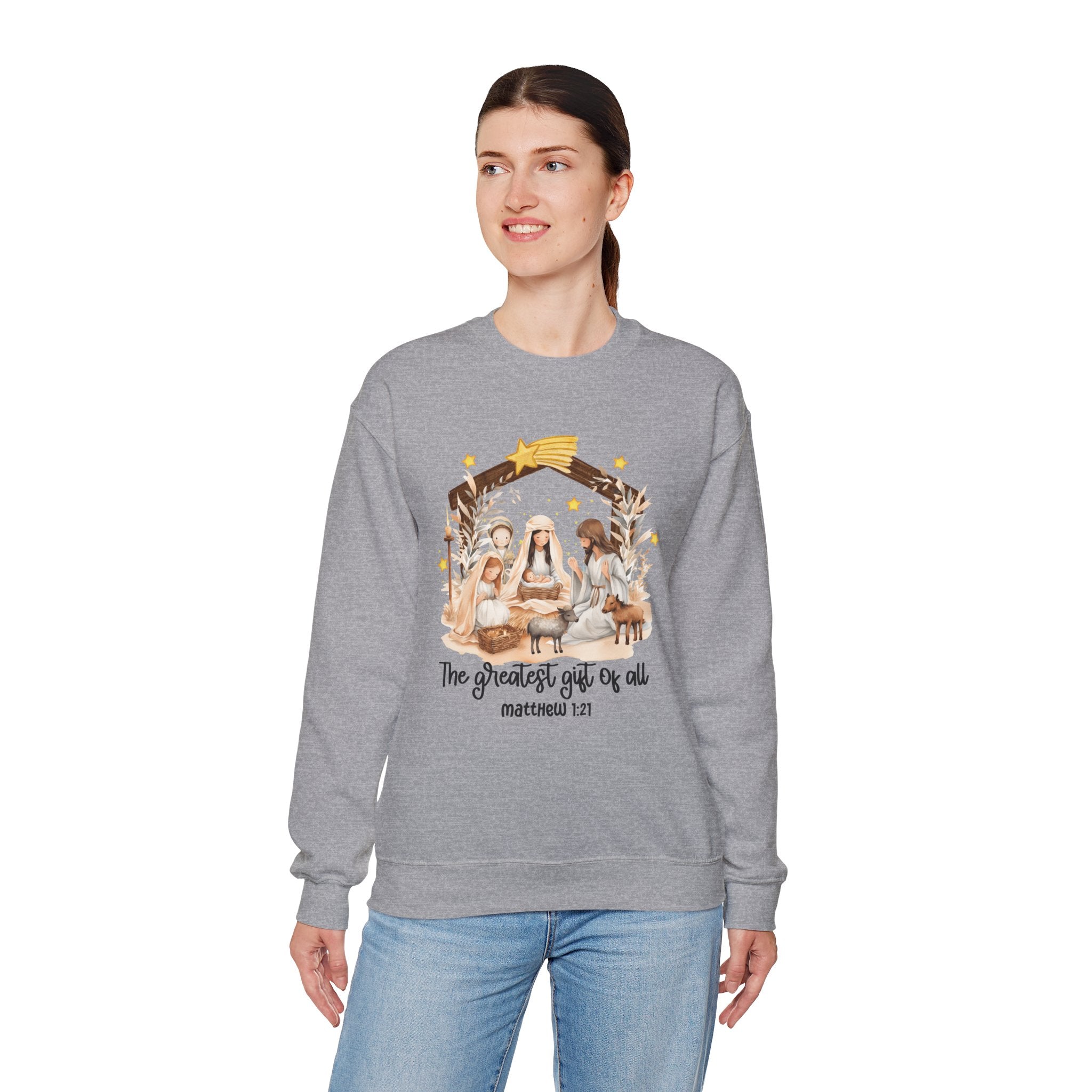 Christmas Nativity Crewneck Sweatshirt - "The Greatest Gift of All"