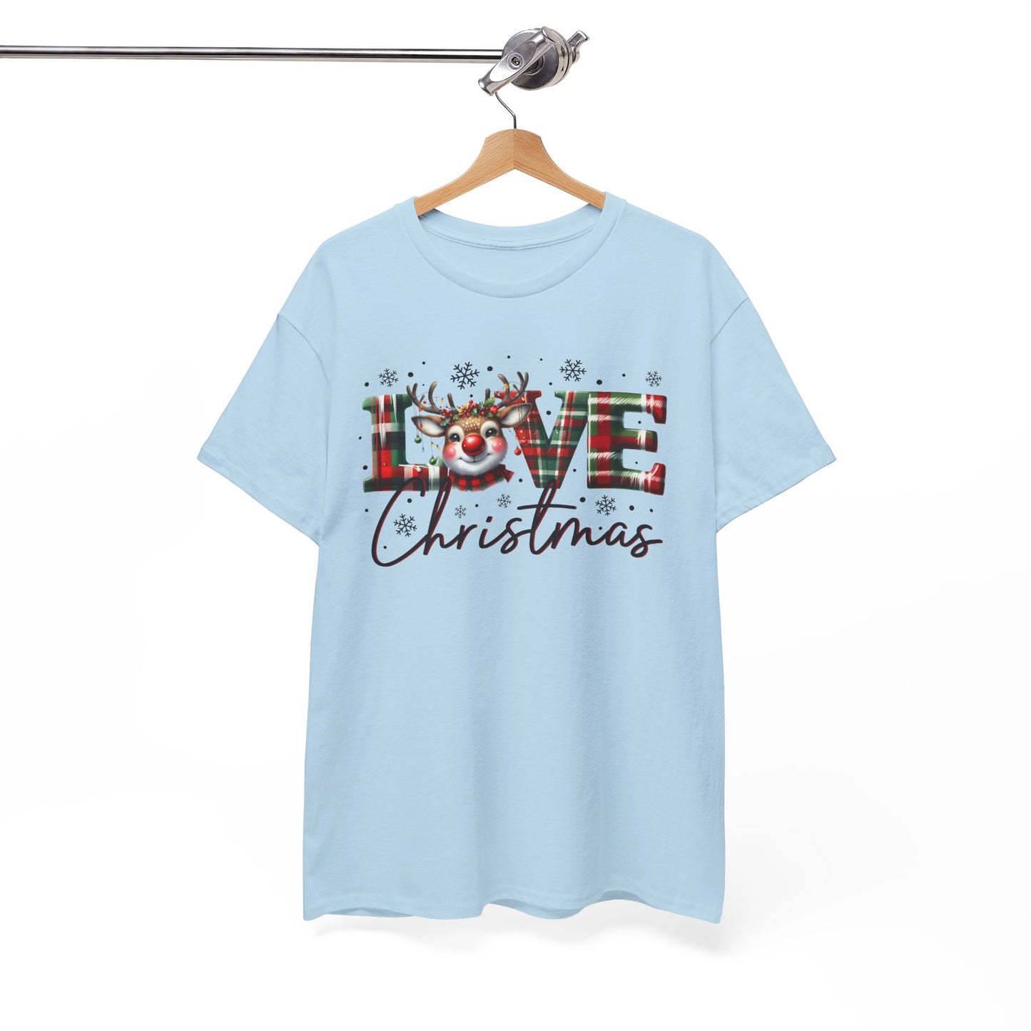 Love Christmas Heavy Cotton Tee - Festive and Comfortable Holiday Apparel
