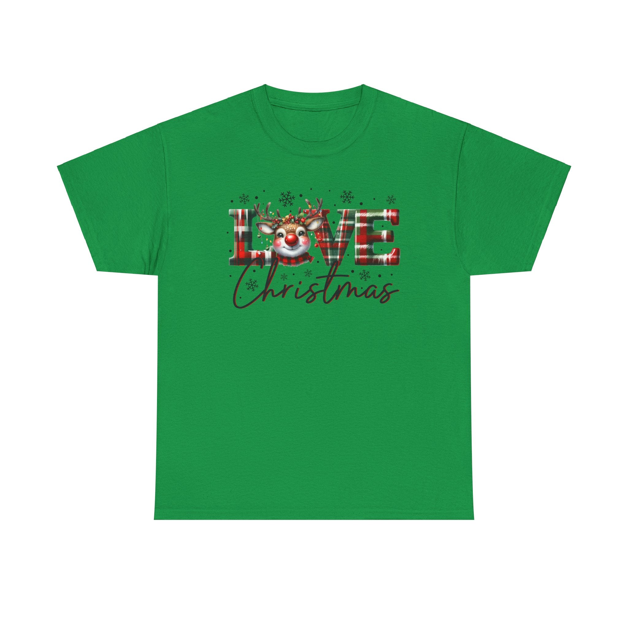 Love Christmas Heavy Cotton Tee - Festive and Comfortable Holiday Apparel