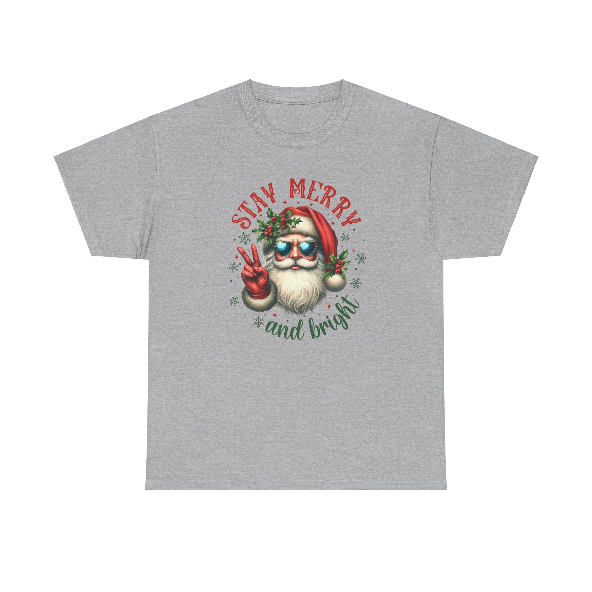 Stay Merry Holiday Heavy Cotton Tee | Fun Christmas Shirt