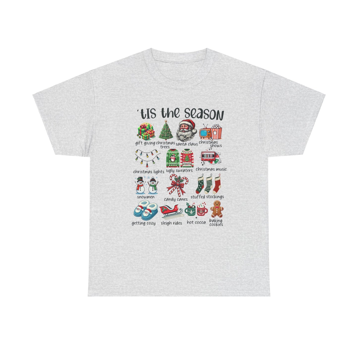 'Tis the Season Heavy Cotton Tee - Holiday Cheer and Festive Fun