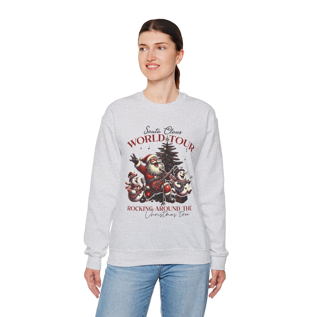 Santa Claus World Tour Crewneck Sweatshirt - Rocking Around the Christmas Tree