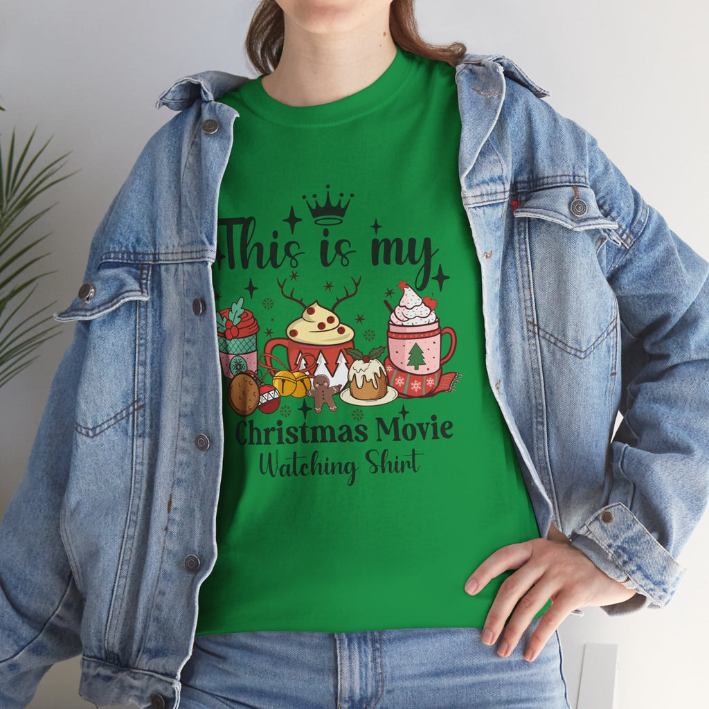 Christmas Movie Watching Tee - Heavy Cotton Shirt