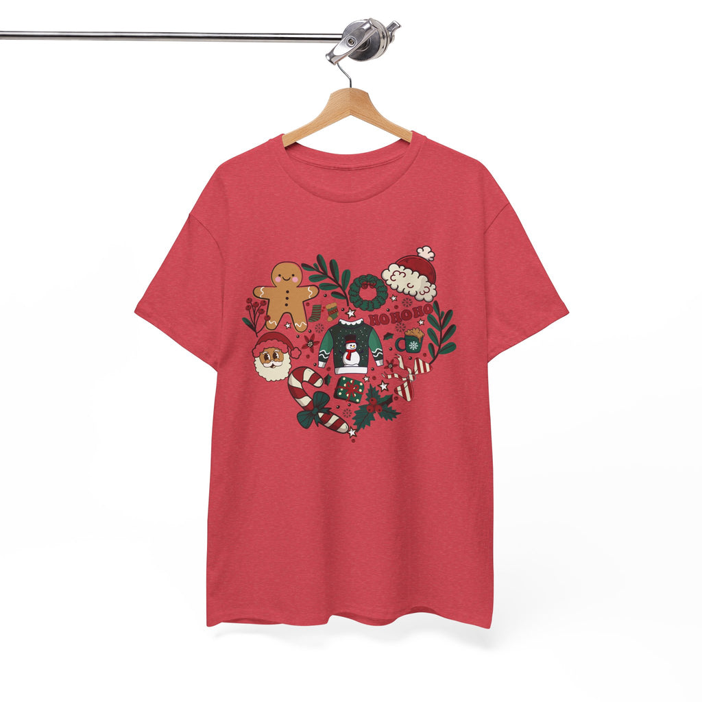 Festive Holiday Heart Heavy Cotton Tee