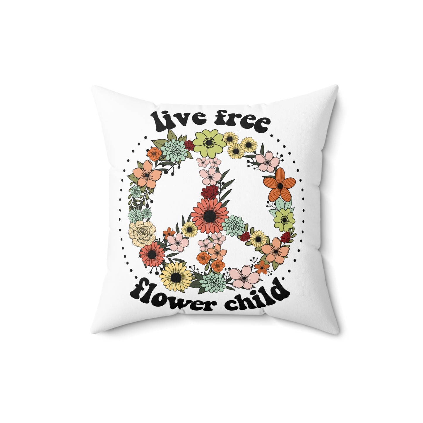 Live Free Flower Child Peace Sign
