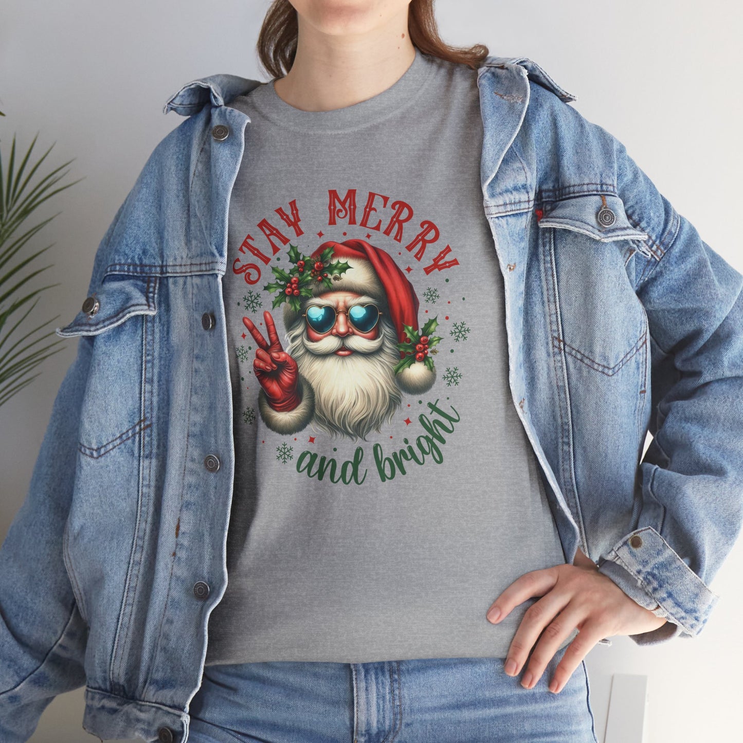 Stay Merry Holiday Heavy Cotton Tee | Fun Christmas Shirt