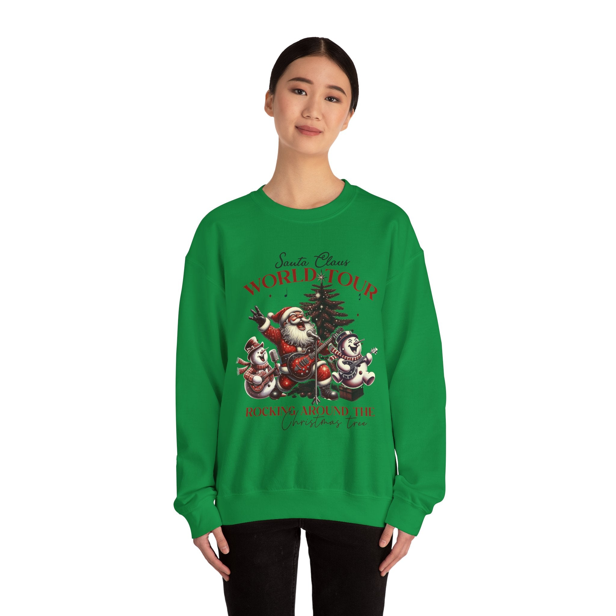 Santa Claus World Tour Crewneck Sweatshirt - Rocking Around the Christmas Tree
