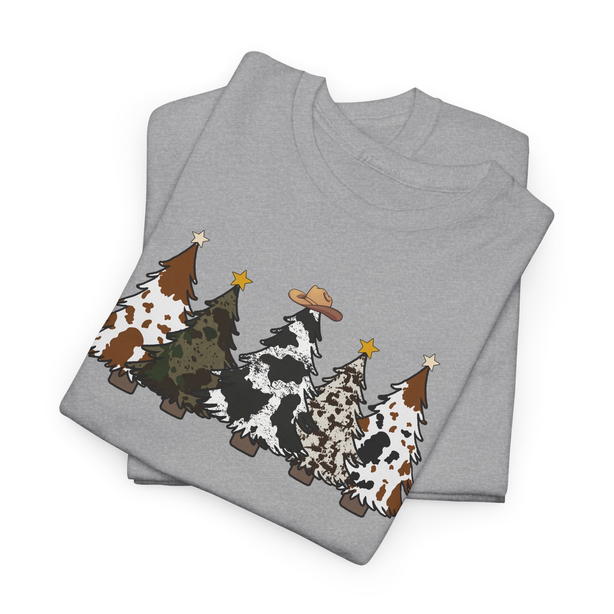 Whimsical Holiday Trees Heavy Cotton Tee