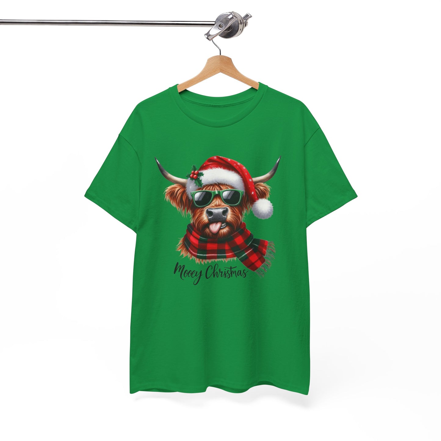Merry Christmas Highland Cow Tee - Heavy Cotton Shirt