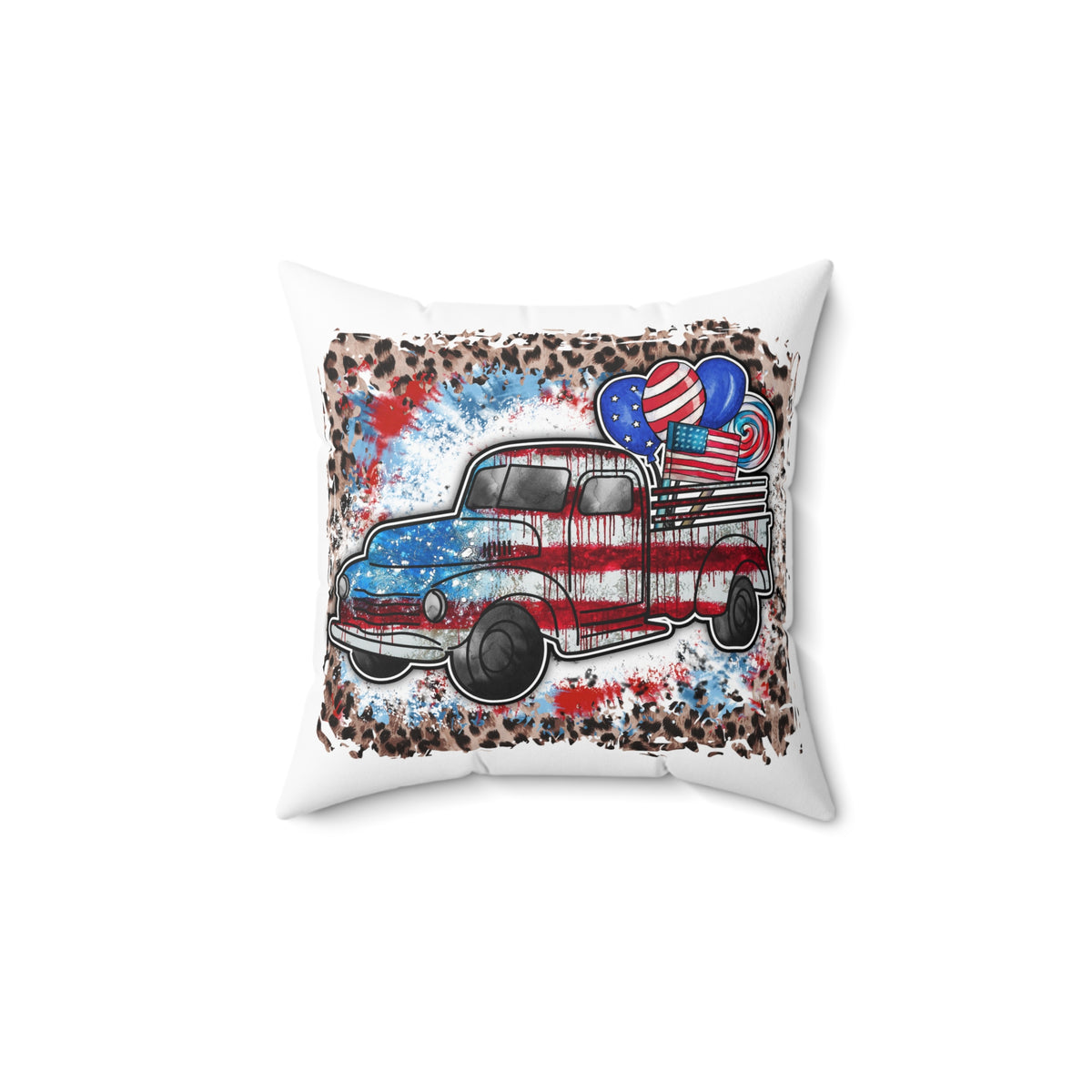 American Rustic Truck Throw Pillow