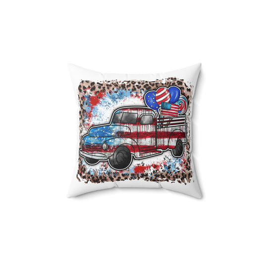 American Rustic Truck Throw Pillow