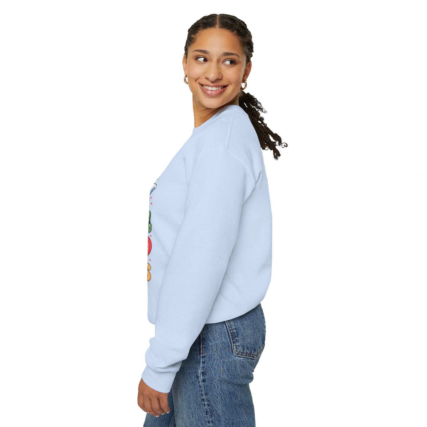 Festive Crewneck Sweatshirt - Dance Like Frosty, Give Like Santa, Love Like Jesus