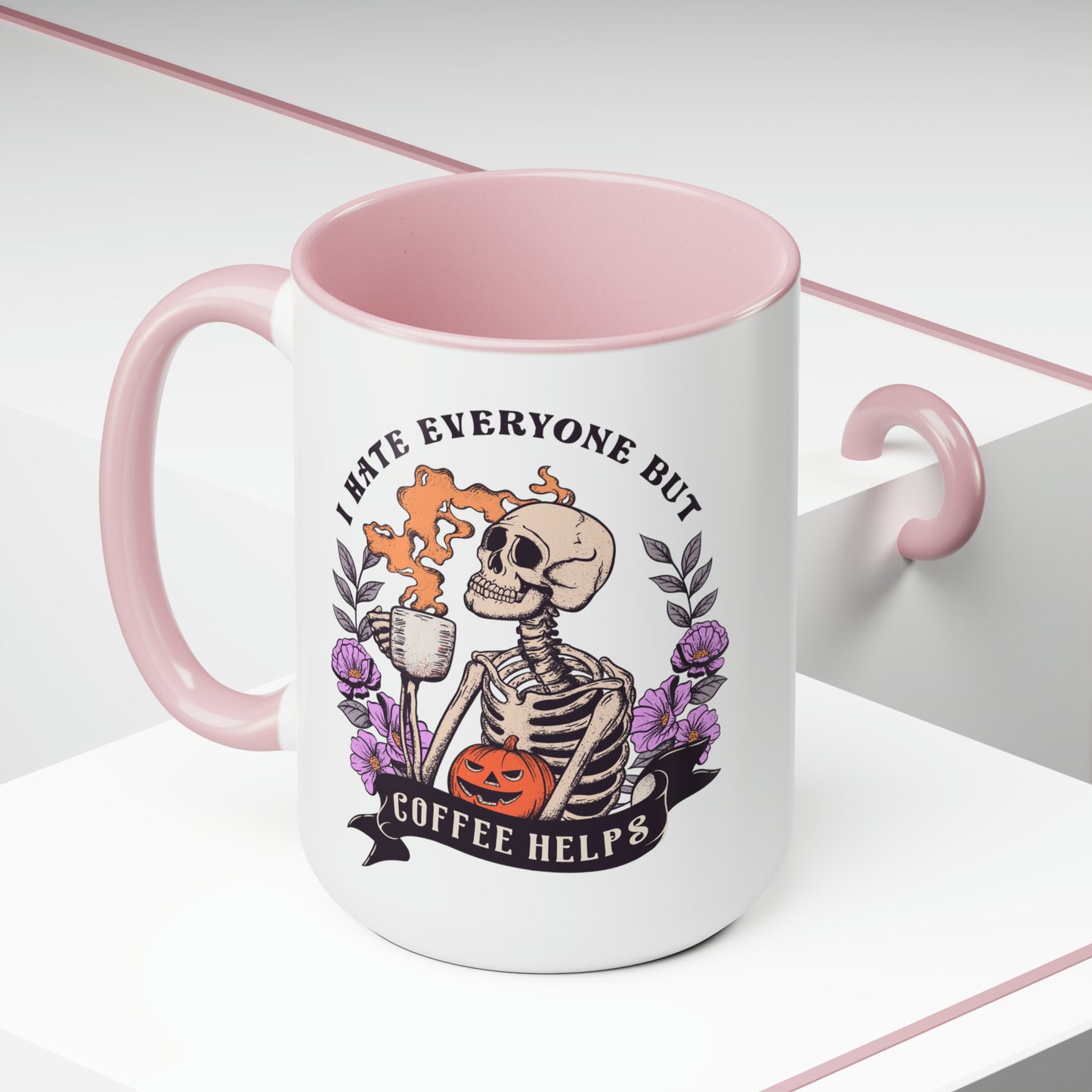 Two-Tone Coffee Mugs, 15oz